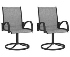 Garden Swivel Chairs 2 pcs Textilene and Steel Grey