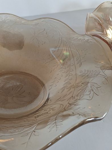 Vintage Marigold Iridescent Carnival Glass Bowl