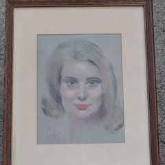 Beautiful Midcentury Pastel Portrait