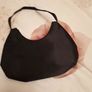 Brand new black satin bag with pink flower Image 2