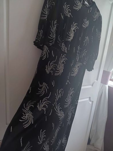 Gallery Black Velvet Dress  with silver embellishments
