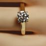 1 carat Brilliant cut Moissanite Yellow Gold Solitaire Ring Image 2