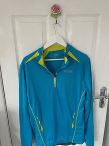 Crivit Sport Bike Wear Long Sleeve Quarter Zip Cycling Jersey mens large