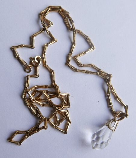 Antique Gold Filled Hayseed Chain Necklace and Pendant length 12"