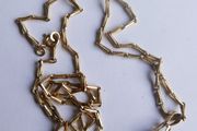 Antique Gold Filled Hayseed Chain Necklace and Pendant length 12"