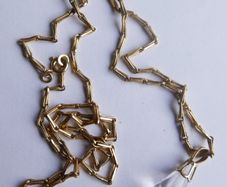 Antique Gold Filled Hayseed Chain Necklace and Pendant length 12"