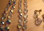 Crystal necklace and earring set
