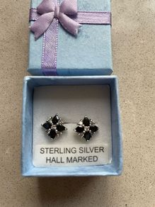 Sterling silver cubic zirconia stud earrings