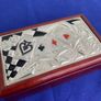Rare and antique sculpted wood and .925 silver box look at all pictures  perfect for stylish card lovers Image 4