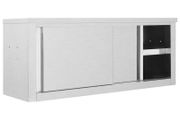 Kitchen Wall Cabinet with Sliding Doors 120x40x50 cm Stainless Steel