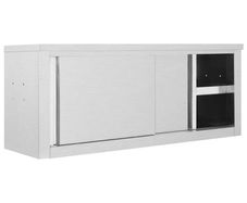 Kitchen Wall Cabinet with Sliding Doors 120x40x50 cm Stainless Steel