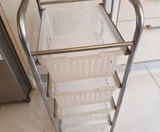 4 Tier Stainless Steel Kitchen Trolley with Plastic Baskets