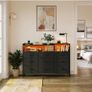 Black Chest of Drawers Bedroom, Dresser Cabinet with 2 Sockets, 2 USB Ports and 10 Colored LED Strips Image 8
