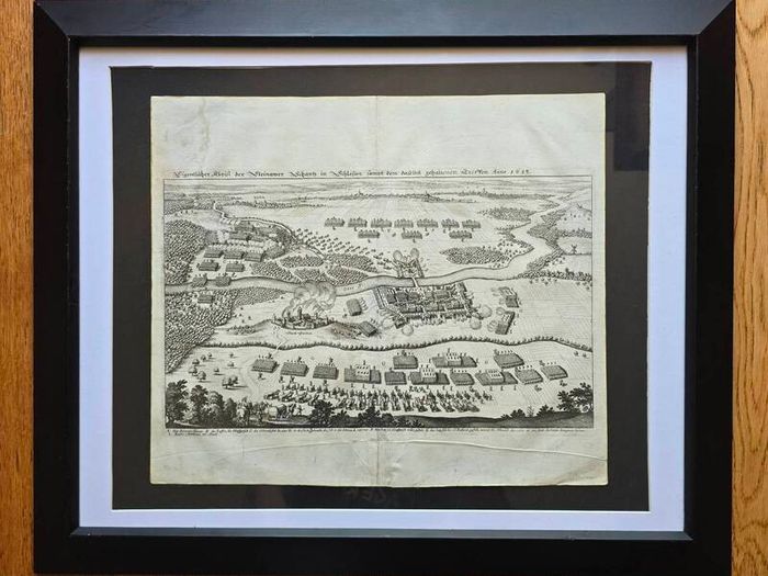 3 Matthaus Merian Antique Battle Engravings  17th Century Framed Set