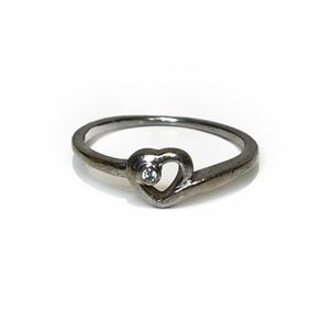 Sterling Silver Cubic Zirconia Heart Ring
