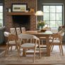 Oslo Oak Upholstered Dining Chair  Beige Chenille Fabric Image 7
