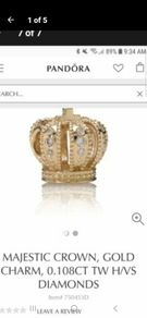Pandora 14K Gold Crown with Diamonds