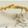 Monet Vintage Brooch Textured Gold Tone Elegant Design Signed Image 6