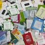 Over 100 pcs bundle of Korean skincare samples bundle bloating paper and exfoliating gloves all new perfect for travel or try before you buy full size Image 4