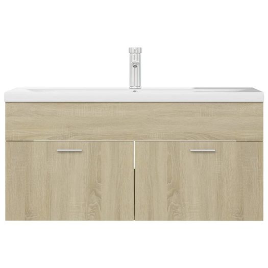 Sink Cabinet with Built-in Basin Sonoma Oak Chipboard