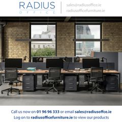 6-Person Bench Desking Pod with Desk Screens, Cable Trays & Power Modules
