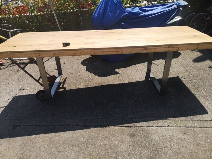 Heavy duty table was used in a sign design factory