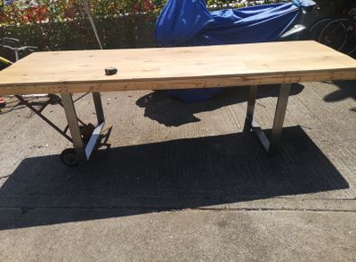 Heavy duty table was used in a sign design factory