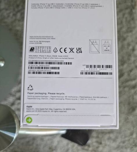 Apple Iphone 17 256GB IRISH