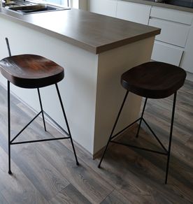 Wooden Bar Stools x2