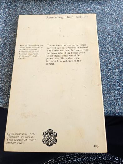 Storytelling In Irish Tradition. Scealaiocht In Eirinn. By Sean O Suilleabhain. First Edition Paperback Booklet 54 Pages. In Good Condition.  See Photos For Same.