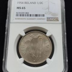 Ireland 1954 | Half Crown | Irish 2s6d | Horse | KM.16a | MS65