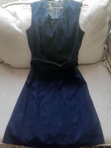 Office dress dark blue - 34/XS