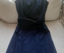 Office dress dark blue - 34/XS