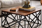Luxury Sheesham Wood Coffee Table Modern Square Coffee Table.