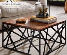 Luxury Sheesham Wood Coffee Table Modern Square Coffee Table.