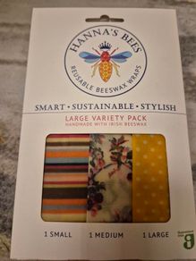 brand new Hannas Bees reusable beeswax wraps