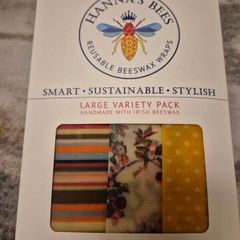 brand new Hannas Bees reusable beeswax wraps
