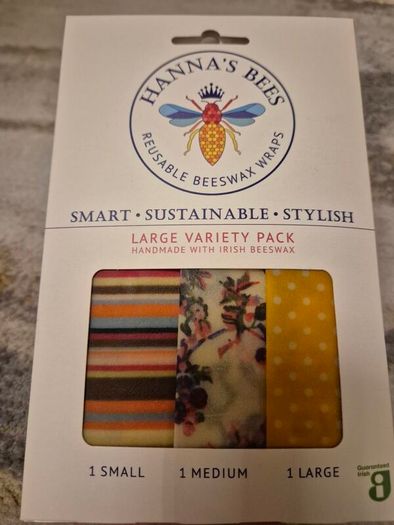 brand new Hannas Bees reusable beeswax wraps