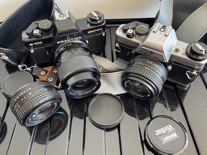 2x film camera 3x lenses