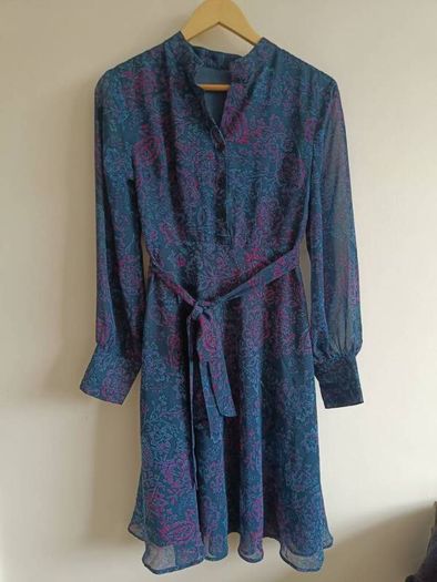 Teal & Magenta Paisley Midi Dress
