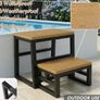 2 Step Stool Stackable for Adults Kids, Waterproof HDPE Kitchen Stools with Non-Slip Top, Heavy Duty Footstool Supports up to 230 kg, All-Weather Step Ladder for Bedroom, Bathroom, Hot Tub, Toilet Image 3