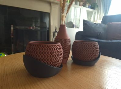 Modern 3D Printed Vase & Planter Set