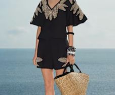 M&S Palm Embroidered Top & Shorts Set / Co-ord - Size 10 - current stock