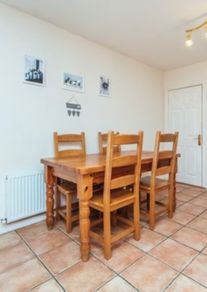 Solid pine dining table and 4 chairs