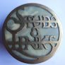 Antique Art Nouveau Brass Cufflink Box: Steampunk Studs & Links Round Storage box Image 2