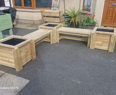 Corner Bench with Planters