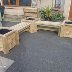 Corner Bench with Planters