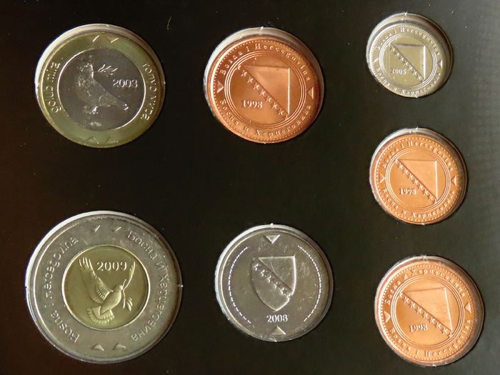 Bosnia and Herzegovina BUNC 1998 - 2009 certificated coins set