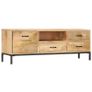 TV Cabinet 130x30x45 cm Solid Mango Wood Image 5