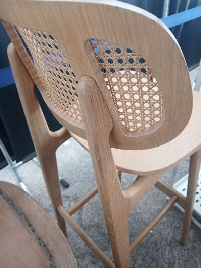 BESPOKE TITUS Rattan Oak Bar Stool, exceptional quality